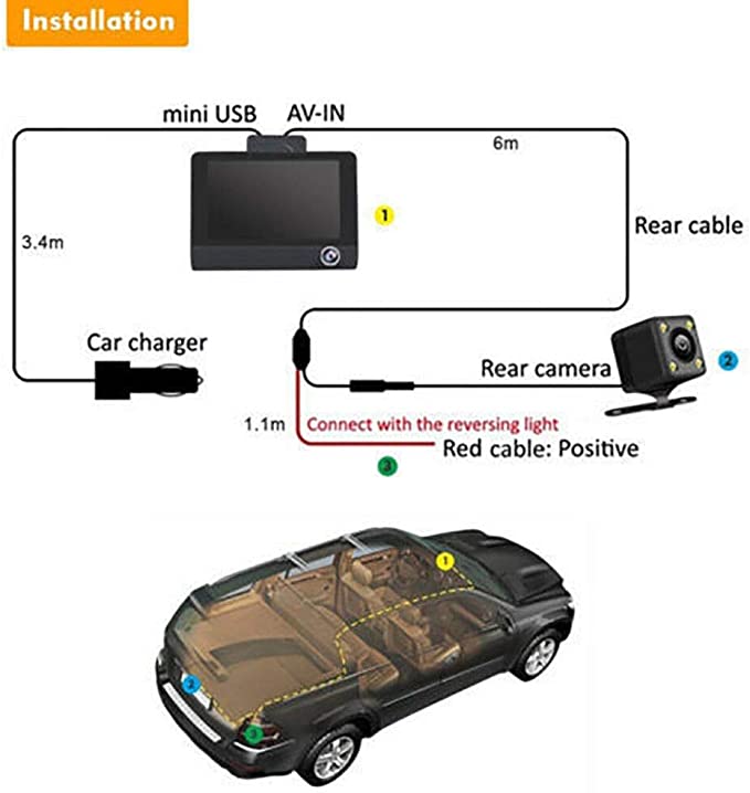 دوربین داشبورد دوربین دنده عقب و ثبت وقایع اتومبیل، دوربین داشبوردی فناوری های اتصال USB ویژگی ویژه 170 درجه زاویه باز، سنسور G، WDR رزولوشن فیلمبرداری 1080p رنگ 1080P اندازه صفحه نمایش 4 اینچ نوع حافظه فلش Micro SD